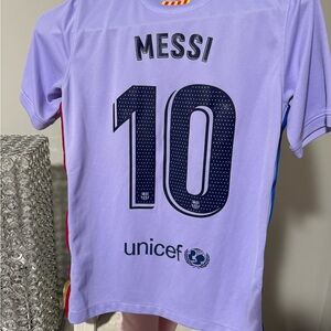 Nike FC Barcelona Messi #10 Lavender Away Jersey Large